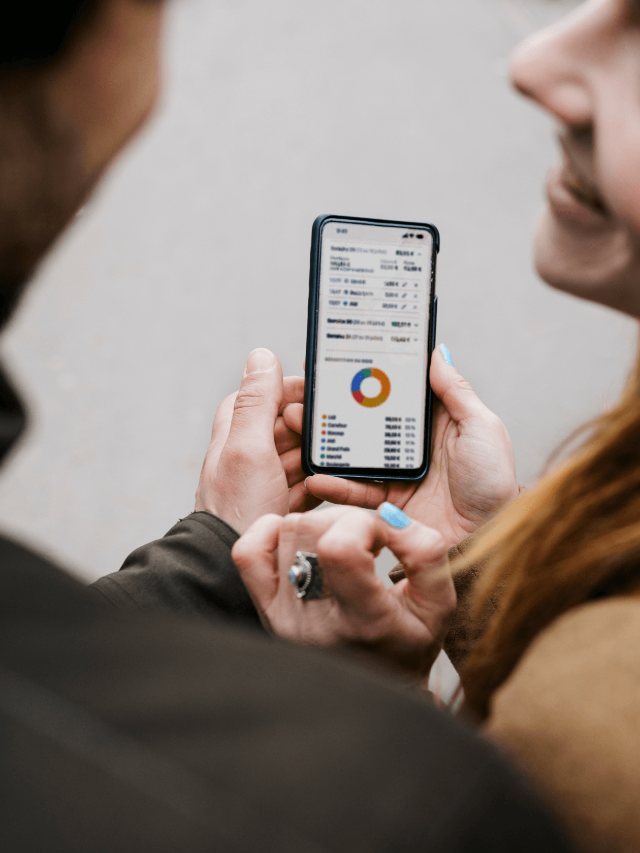 The app in real use, in hand