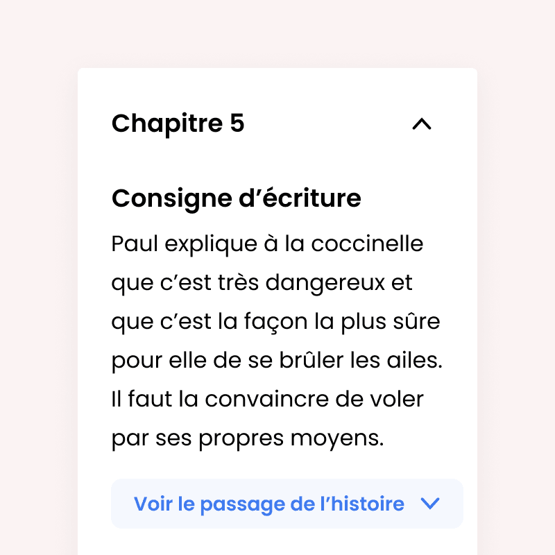 The teacher's screen when a contribution arrives, writing prompt first.